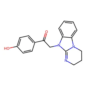 2-(3,4-dihydropyrimido[1,2-a]benzimidazol-10(2H)-yl)-1-(4-hydroxyphenyl)ethanone structure