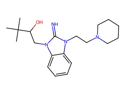 1-[2-Imino-3-(2-piperidin-1-ylethyl)benzimidazol-1-yl]-3,3-dimethylbutan-2-ol structure