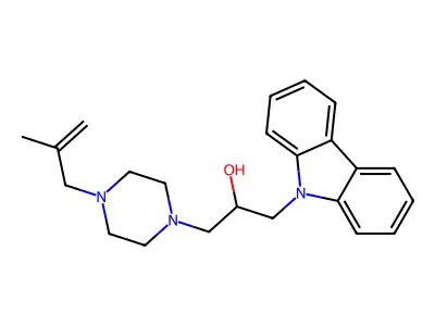 1-(9H-carbazol-9-yl)-3-[4-(2-methylprop-2-en-1-yl)piperazin-1-yl]propan-2-ol structure