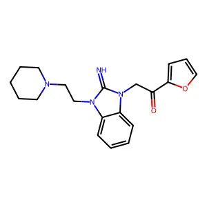 1-(Furan-2-yl)-2-[2-imino-3-(2-piperidin-1-ylethyl)benzimidazol-1-yl]ethanone structure