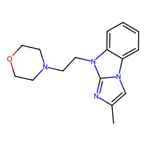 4-[2-(2-Methylimidazo[1,2-a]benzimidazol-4-yl)ethyl]morpholine structure