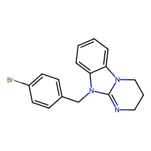 10-[(4-bromophenyl)methyl]-3,4-dihydro-2H-pyrimido[1,2-a]benzimidazole structure