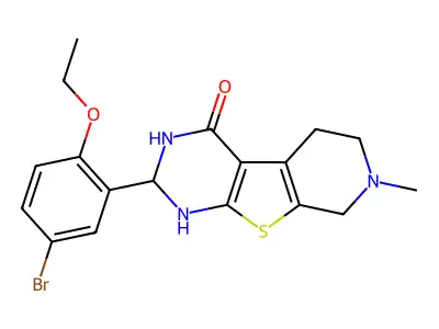 2-(5-bromo-2-ethoxyphenyl)-7-methyl-1,2,5,6,7,8-hexahydropyrido[4',3':4,5]thieno[2,3-d]pyrimidin-4-ol structure