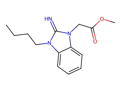 methyl (3-butyl-2-imino-2,3-dihydro-1H-benzimidazol-1-yl)acetate structure