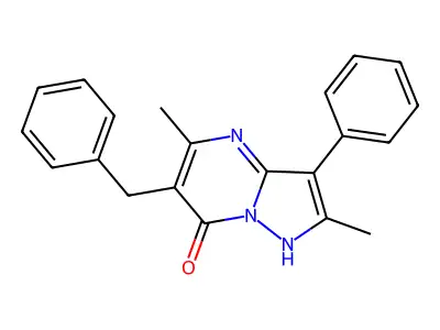 6-benzyl-2,5-dimethyl-3-phenylpyrazolo[1,5-a]pyrimidin-7(4H)-one structure