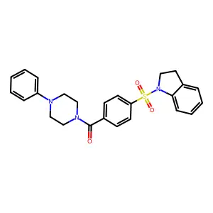 (4-(Indolin-1-ylsulfonyl)phenyl)(4-phenylpiperazin-1-yl)methanone structure