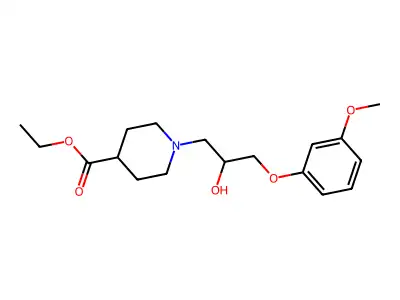 Ethyl 1-[2-hydroxy-3-(3-methoxyphenoxy)propyl]piperidine-4-carboxylate structure