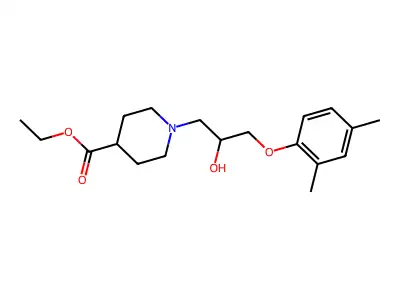 Ethyl 1-[3-(2,4-dimethylphenoxy)-2-hydroxypropyl]piperidine-4-carboxylate structure