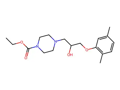 Ethyl 4-[3-(2,5-dimethylphenoxy)-2-hydroxypropyl]-1-piperazinecarboxylate structure