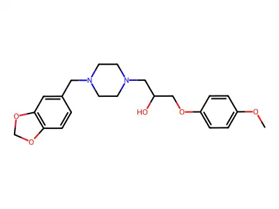 1-[4-(1,3-Benzodioxol-5-ylmethyl)piperazin-1-yl]-3-(4-methoxyphenoxy)propan-2-ol structure