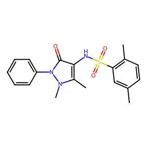 N-(1,5-dimethyl-3-oxo-2-phenylpyrazol-4-yl)-2,5-dimethylbenzenesulfonamide structure