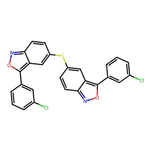 Bis(3-(3-chlorophenyl)benzo[c]isoxazol-5-yl)sulfane structure