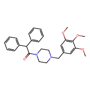 2,2-Diphenyl-1-[4-[(3,4,5-trimethoxyphenyl)methyl]piperazin-1-yl]ethanone structure