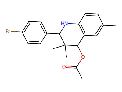 2-(4-Bromophenyl)-3,3,6-trimethyl-1,2,3,4-tetrahydroquinolin-4-yl acetate structure