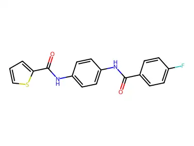N-{4-[(4-fluorobenzoyl)amino]phenyl}-2-thiophenecarboxamide structure