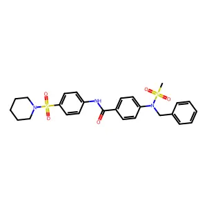 4-[benzyl(methylsulfonyl)amino]-N-(4-piperidin-1-ylsulfonylphenyl)benzamide structure