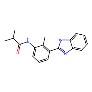 N-[3-(1H-benzimidazol-2-yl)-2-methylphenyl]-2-methylpropanamide structure