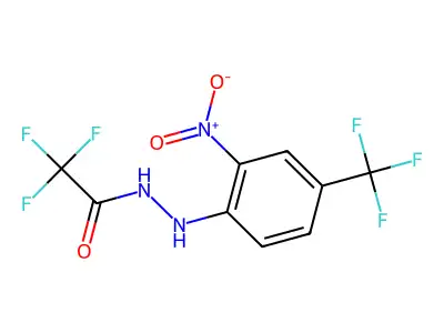 2,2,2-trifluoro-N'-[2-nitro-4-(trifluoromethyl)phenyl]acetohydrazide structure