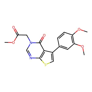 Methyl 5-(3,4-dimethoxyphenyl)-4-oxothieno[2,3-d]pyrimidine-3(4H)-acetate structure