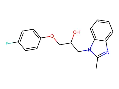 I+/--[(4-Fluorophenoxy)methyl]-2-methyl-1H-benzimidazole-1-ethanol structure