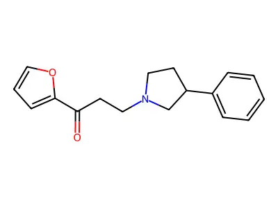 1-(Furan-2-yl)-3-(3-phenylpyrrolidin-1-yl)propan-1-one structure