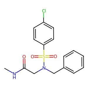 2-[Benzyl-(4-chloro-benzenesulfonyl)-amino]-N-methyl-acetamide structure