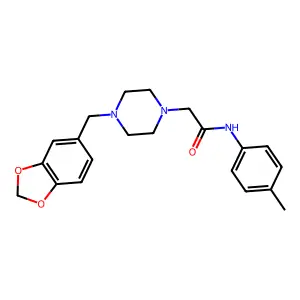 2-[4-(1,3-benzodioxol-5-ylmethyl)piperazin-1-yl]-N-(4-methylphenyl)acetamide structure