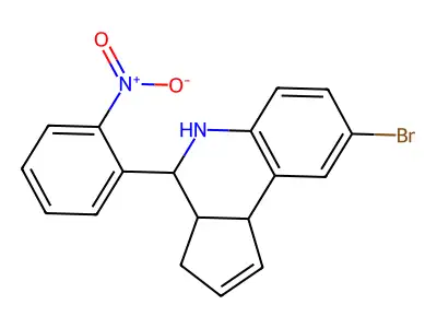 8-bromo-4-(2-nitrophenyl)-3a,4,5,9b-tetrahydro-3H-cyclopenta[c]quinoline structure