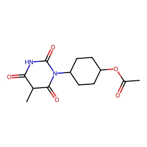 Barbituric acid, 1-(4-hydroxycyclohexyl)-5-methyl-, acetate (ester) structure