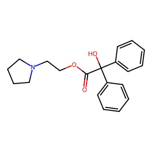 Benzilic acid, 2-(1-pyrrolidinyl)ethyl ester structure
