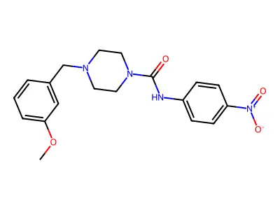 4-[(3-methoxyphenyl)methyl]-N-(4-nitrophenyl)piperazine-1-carboxamide structure