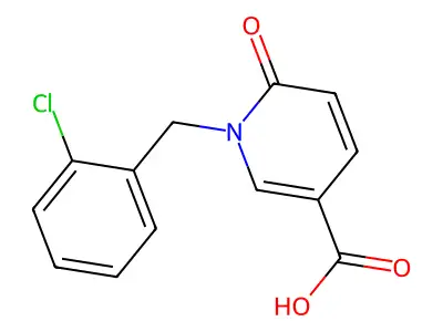 1-[(2-Chlorophenyl)methyl]-6-oxo-1,6-dihydropyridine-3-carboxylic acid structure