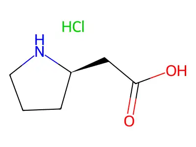 (2R)-2-Pyrrolidineacetic acid structure