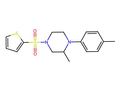 2-Methyl-1-(4-methylphenyl)-4-thiophen-2-ylsulfonylpiperazine structure