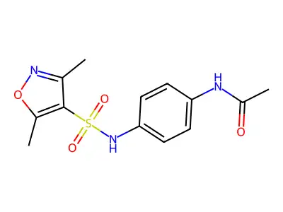 N-(4-{[(3,5-dimethyl-4-isoxazolyl)sulfonyl]amino}phenyl)acetamide structure