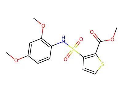 Methyl 3-[(2,4-dimethoxyphenyl)sulfamoyl]thiophene-2-carboxylate structure