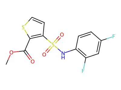 Methyl 3-[(2,4-difluorophenyl)sulfamoyl]thiophene-2-carboxylate structure