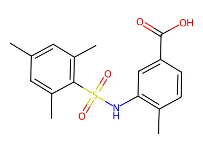4-Methyl-3-(2,4,6-trimethylbenzenesulfonamido)benzoic acid structure