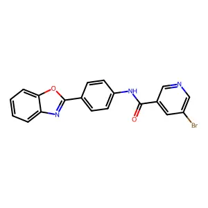 N-[4-(1,3-benzoxazol-2-yl)phenyl]-5-bromopyridine-3-carboxamide structure