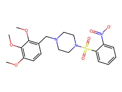 1-(2-Nitrophenyl)sulfonyl-4-[(2,3,4-trimethoxyphenyl)methyl]piperazine structure