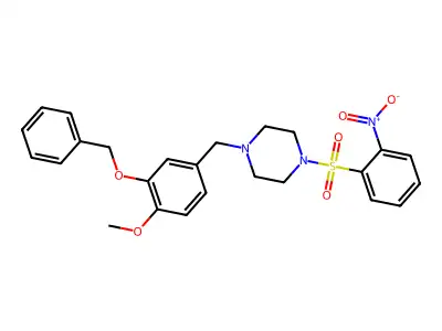 1-[(4-Methoxy-3-phenylmethoxyphenyl)methyl]-4-(2-nitrophenyl)sulfonylpiperazine structure