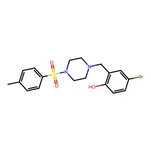 4-Bromo-2-[[4-(4-methylphenyl)sulfonylpiperazin-1-yl]methyl]phenol structure