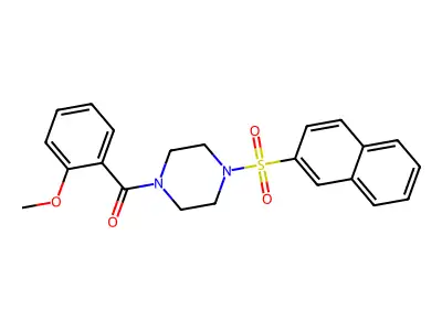 (2-Methoxyphenyl)-(4-naphthalen-2-ylsulfonylpiperazin-1-yl)methanone structure