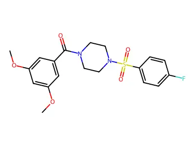 (3,5-Dimethoxyphenyl)-[4-(4-fluorophenyl)sulfonylpiperazin-1-yl]methanone structure