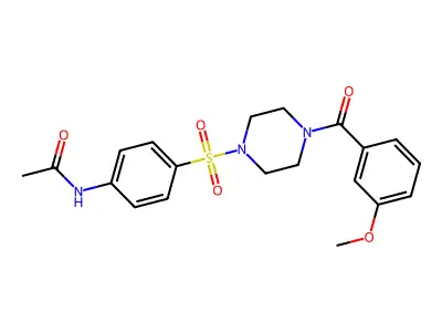 N-[4-[4-(3-methoxybenzoyl)piperazin-1-yl]sulfonylphenyl]acetamide structure