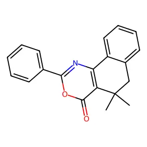 5,5-dimethyl-2-phenyl-5,6-dihydro-4H-naphtho[1,2-d][1,3]oxazin-4-one structure