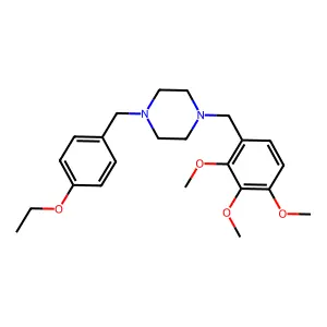 1-[(4-Ethoxyphenyl)methyl]-4-[(2,3,4-trimethoxyphenyl)methyl]piperazine structure
