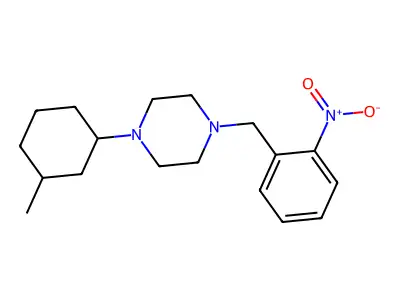 1-(3-Methylcyclohexyl)-4-[(2-nitrophenyl)methyl]piperazine structure