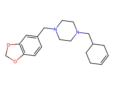 1-(1,3-Benzodioxol-5-ylmethyl)-4-(cyclohex-3-en-1-ylmethyl)piperazine structure