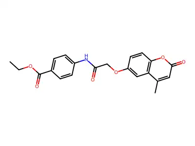 Ethyl 4-[[2-(4-methyl-2-oxochromen-6-yl)oxyacetyl]amino]benzoate structure